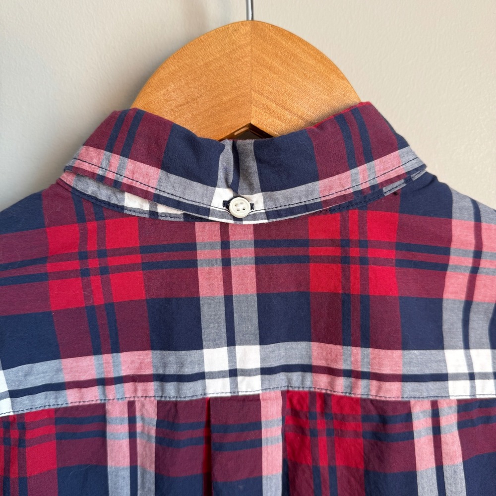 Uniqlo Mens Plaid Button Down Long Sleeve Shirt Red Blue Medium Grunge College - Picture 6 of 13